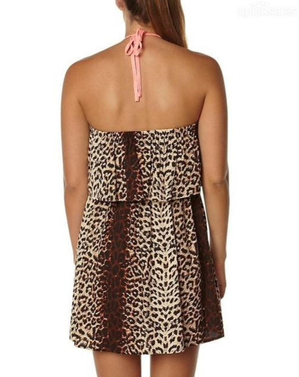 ROXY Wild Things Leopard Print Halter Neck Mini D… - image 3