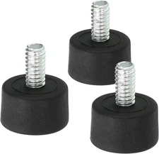 PATIKIL Universal 1/4" x 1" Rubber Tripod Feet, 3 Pack 1/4 x 1, Black 