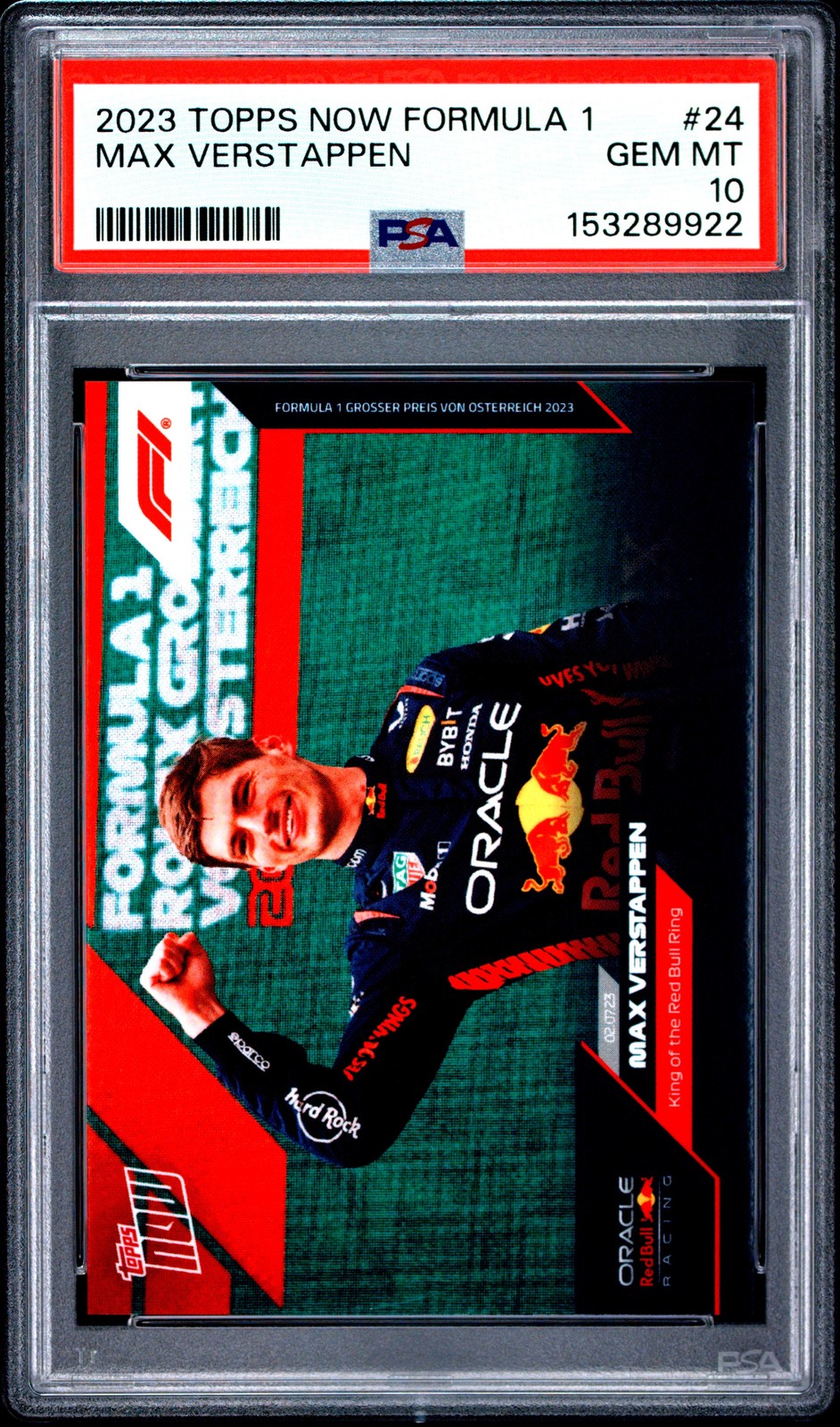 2023 TOPPS NOW FORMULA 1 #24 MAX VERSTAPPEN PSA 10