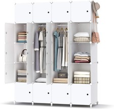 Portable Wardrobe Foldable Closet with 20 Compartments, Combination Armoire Mod