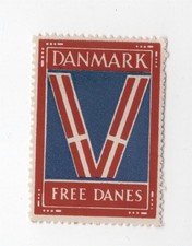 DÄNEMARK WW II FREIE DÄNEN V FÜR DEN SIEG POSTER BRIEFMARKE