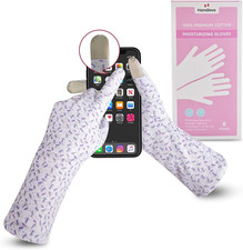 Premium 100 Cotton Gloves  Moisturizing Gloves for Dry Hands  Overnight Sl...