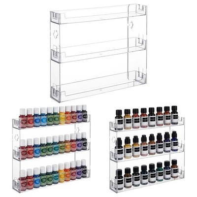 3 Pack 3-Tier Display Rack, Wall-Mount Acrylic Paint Organizer Shelf for 2oz ...