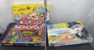 Hasbro Games Lot B2176 Operation Monopoly Ninja Turtles Monopoly Millennials