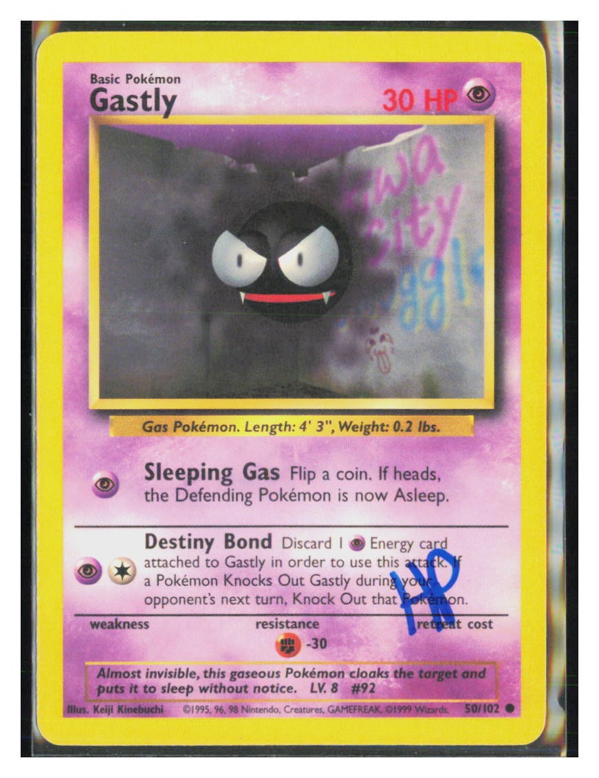 Pokemon Gastly Base Set Unlimited 50/102 HP