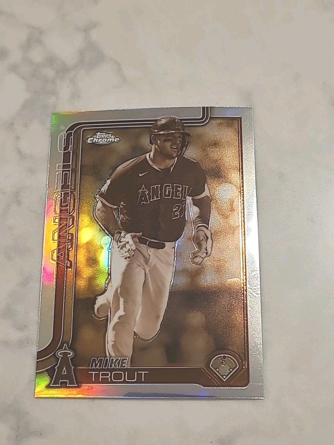 2025 Topps Chrome- Mike Trout SEPIA REFRACTOR (SP) #100 ANGELS