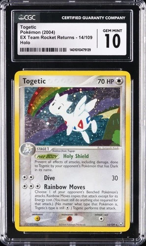 2004 POKEMON EX TEAM ROCKET RETURNS HOLO #14/109 TOGETIC CGC 10 GEM MINT