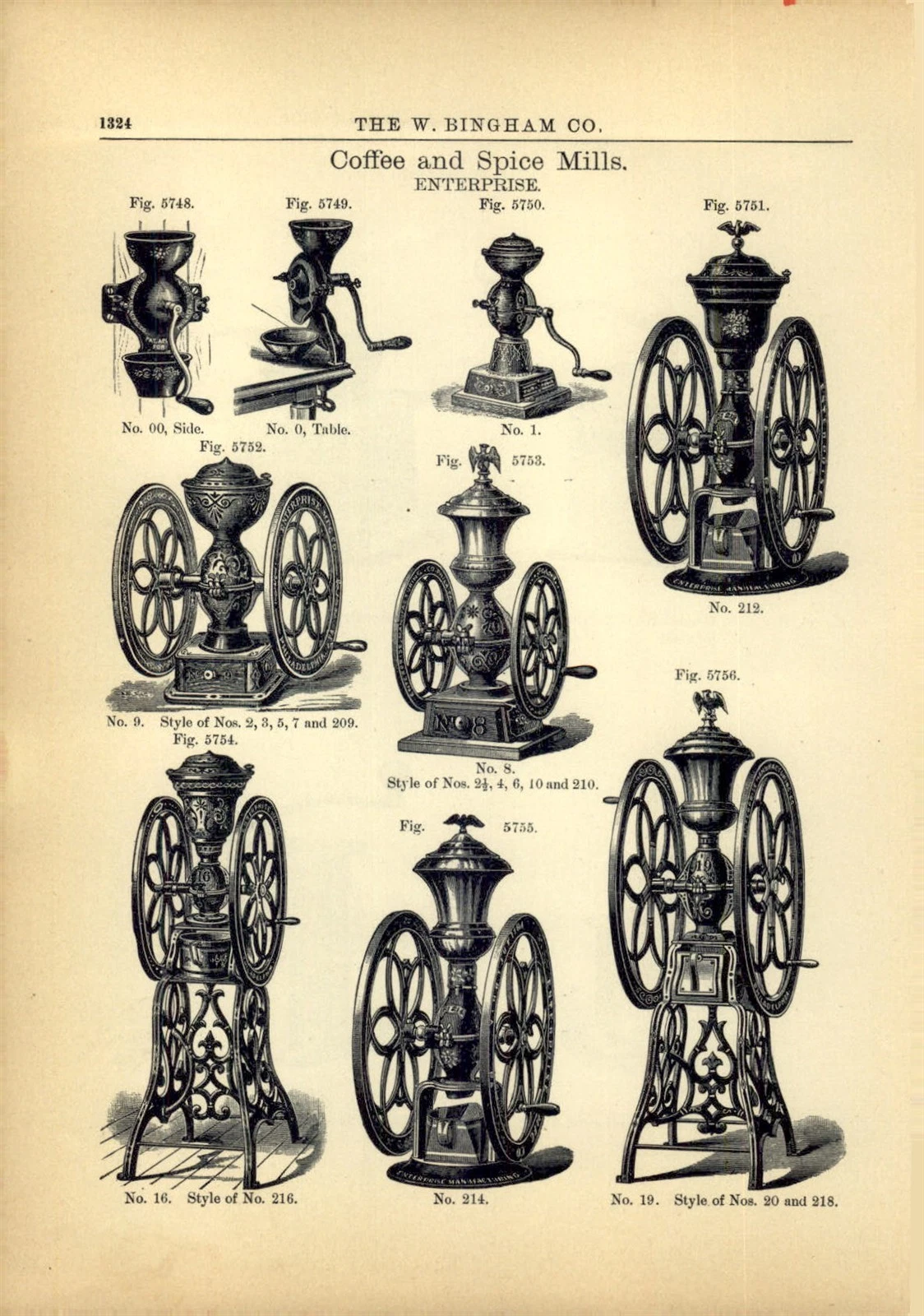 1893 PAPER AD 3 PG Enterprise coffee spice mill grinder floor model table