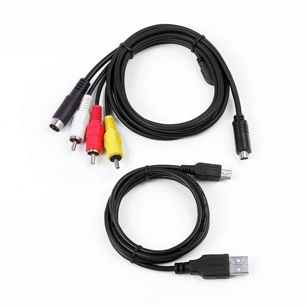 USB Data SYNC + AV A/V TV Video Cable for Sony Camcorder Handycam DCR-SX63/e/l/r
