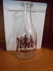 Vintage Jones Dairy Co. Des Moines Iowa Clear Glass quart Milk Bottle