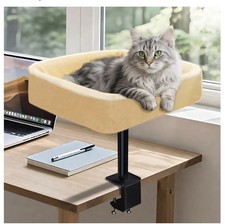 Cat Desk Bed, Sturdy Cats Bed for Desk with Washable Cover, Dual-Sided Breathabl