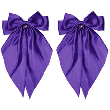 Large Hair Bows 2PCS Dark Purple Long Tail Bow Hair Clip with Dark Purple 2Pcs