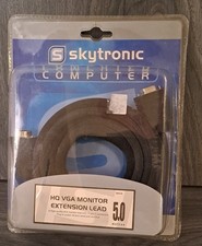 HQ VGA MONITOR EXTENSION LEAD CABLE 5 Metres - 15 Pin Plug to Socket