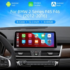 12.3" Android 14 Car Stereo CarPlay 64GB DAB+ For BMW 2 Series MPV F45 F46 NBT