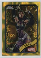 2025 Topps Chrome Marvel Comics Yellow Lava Refractor Sersi #77 gh4