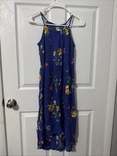 Old Navy Blue Floral Summer Dress Size 14 XL Girls Sleeveless