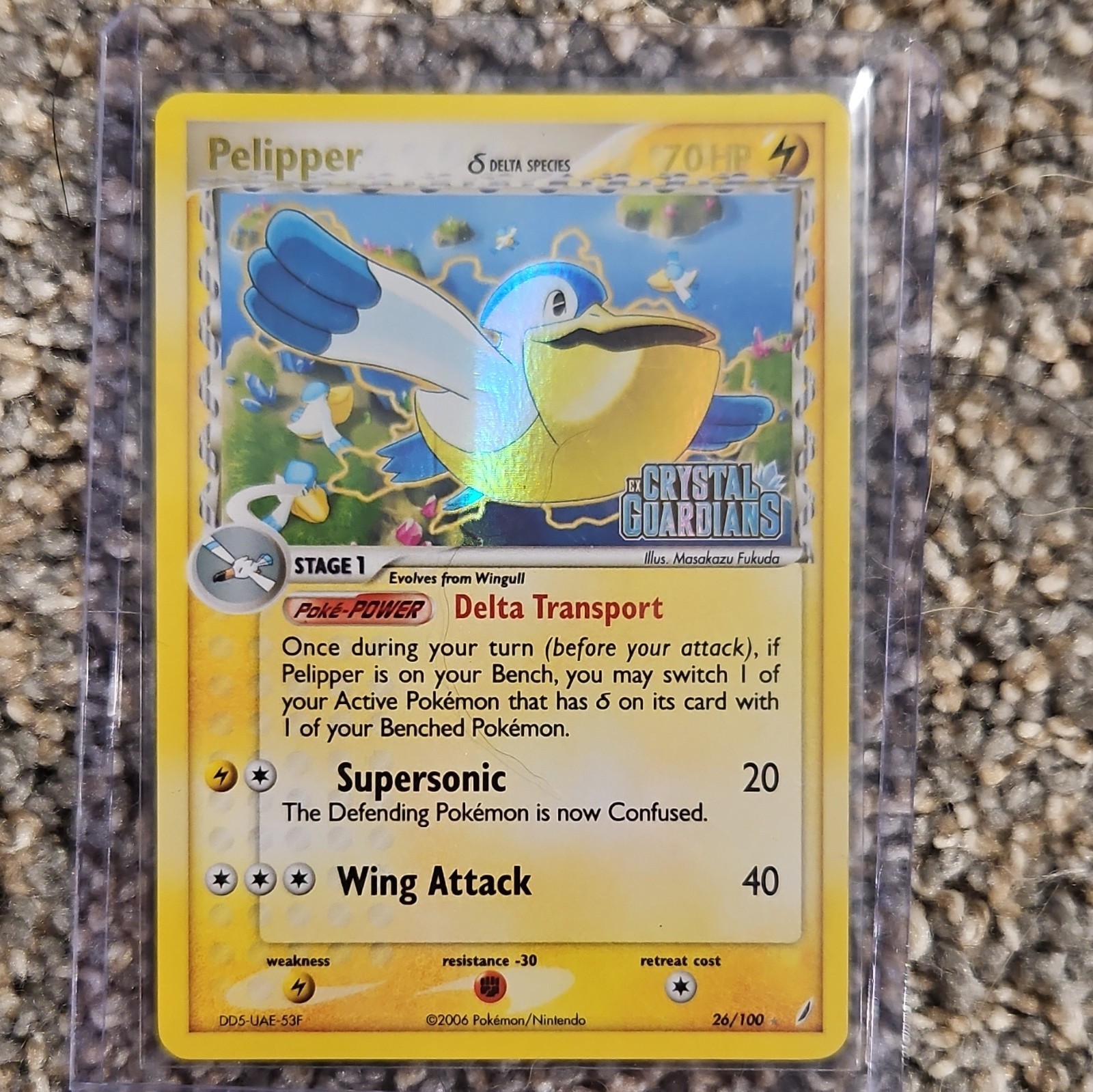 Pokémon TCG Pelipper Delta Species 26/100 Crystal Guardians Rev. Holo NM-/LP+