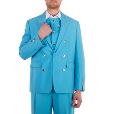 Burberry Men's Bright Opal Blue Wool Tailored Jacket