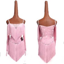 Latin Tango Fringes Standard Ballroom Performance Dance Dress Competition Rumba
