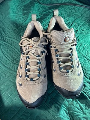 Merrell Women's Hiking Shoes Size 9W Beige Black Vibram Soles Athletic Sneakers