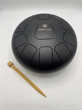 Drume Hand Steel Tongue Drum 11” Black Handpan Style Percussion Instrument