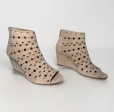 Michael Kors Suede Leather Open-Toe Heel, Size 10M, Camel Tan