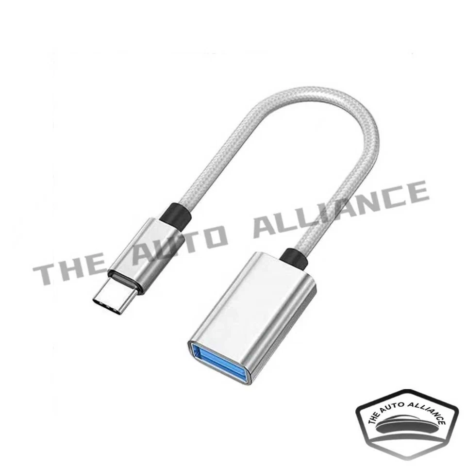 2x USBC Tipo C Macho a USB Tipo A Hembra OTG Adaptador Convertidor Cable Cable Plateado Foto 4 de 4