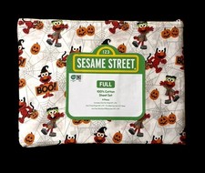 Sesame Street Four Piece Bed Sheet Set Full Kids Earnie Halloween Theme