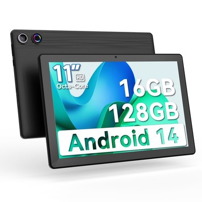Tablet, 11 Inch Android 14 Tablets, 16GB RAM+128GB ROM (TF 1TB) with Octa-Core
