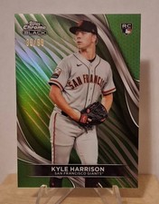 2024 Topps Chrome Black Kyle Harrison Rookie Green Refractor SP #'d 36/99 RC #91