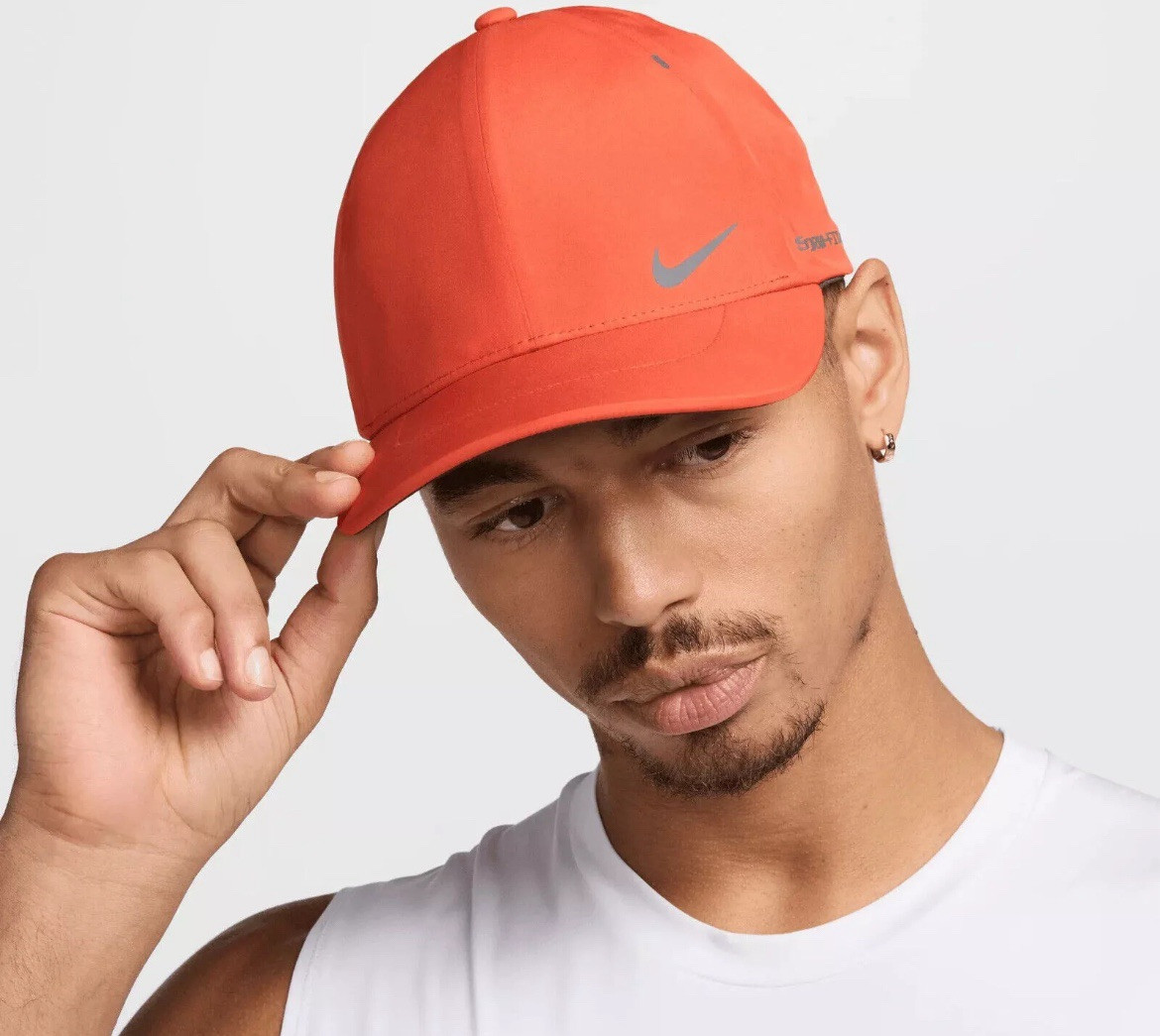 NIKE Storm Fit ADV Club Structured AeroBill Cap Orange Unisex