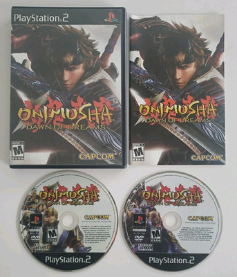 Onimusha Dawn of Dreams (Playstation 2, PS2, 2006)  Tested CIB 2 DISCS / VGC