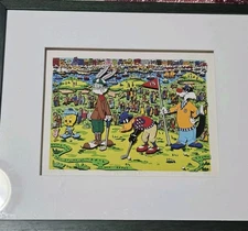 James RIZZI Looney Toons 3D "18TH HOLE" handsigned 1993 Warner Bros  COA Framed