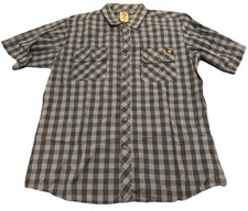 Genuine Dickies Men's Button Up Shirt Blue XXL F5