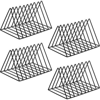 4 Pack Triangle File Storage Holder Racks Iron Desktop Magazine Organizer Metal