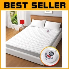 Machine Washable Heated Mattress Pad - Twin XL Size, White Free USA Shipping