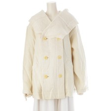 Plantation 80s wool Issey Miyake Knit Half coat outer PG33210 off white L