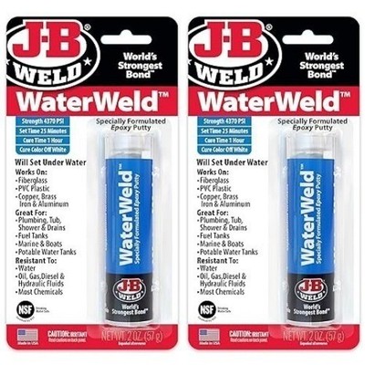 WaterWeld, 1 Hour Cure, Epoxy Putty Stick - 2 Pack, Off-White