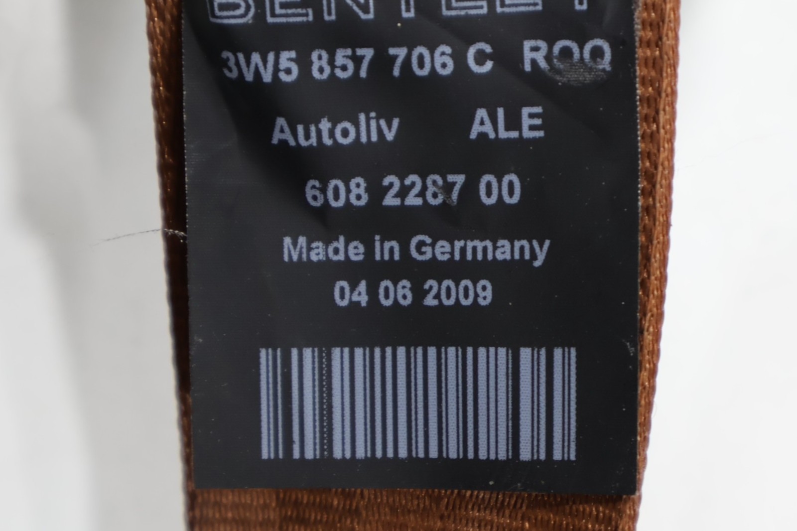2006-2012 BENTLEY CONTINENTAL FRONT RIGHT SIDE SEAT BELT SEATBELT RETRACTOR OEM