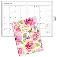 A5 Floral Monthly Planner 2025-2026, 2 Year Monthly Calendar (January 2025 Un...