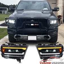 VLAND FULL LED Projector Headlights w/Sequential For 2019-2023 RAM 1500 Amber