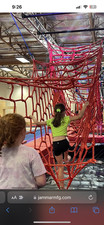 Jammar Rope Tube Net   Heavy-Duty Polydacron Cargo Style   Ninja / Parkour   RED