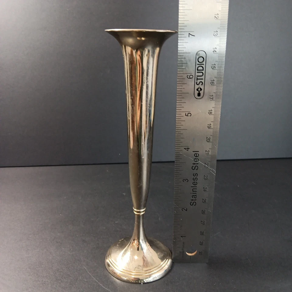 Jarrón plateado de 7 pulgadas de alto Uni EP SP zinc sin pulir Italia Foto 2 de 4
