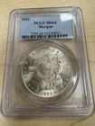 1921 Morgan 90% Silver Dollar $1 PCGS MS 64 BU Older Holder Yellowish Toned Coin