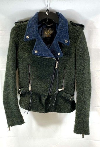 Diesel Women Green Textured Jacket Size XS