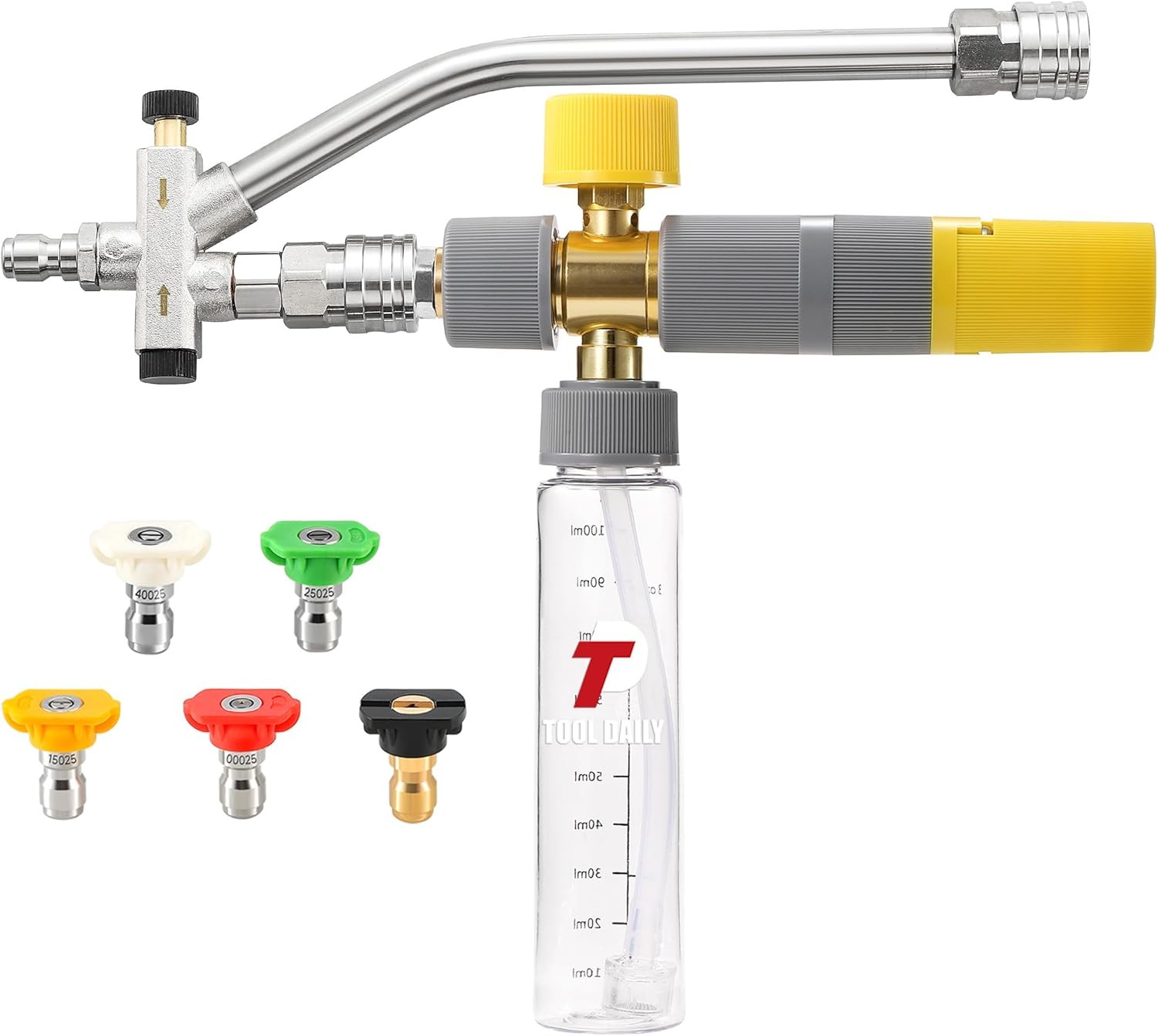 Tool Daily Foam Cannon Dual Connector, Mini for Grey, Yellow 