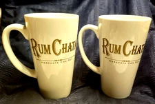 2 VTG Coffee Tea Cocoa Mugs White Rum Chata Liqueur