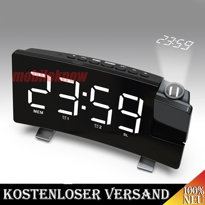 Tischuhren Dimmbarer Wecker LED FM Radiowecker W/ Projektion