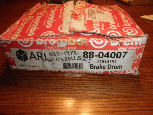 1x Brembo#21020,VW#113501615G 1968-79 Beetle&Super Rear Brake Drum Beck#083-1972 - Picture 3 of 12