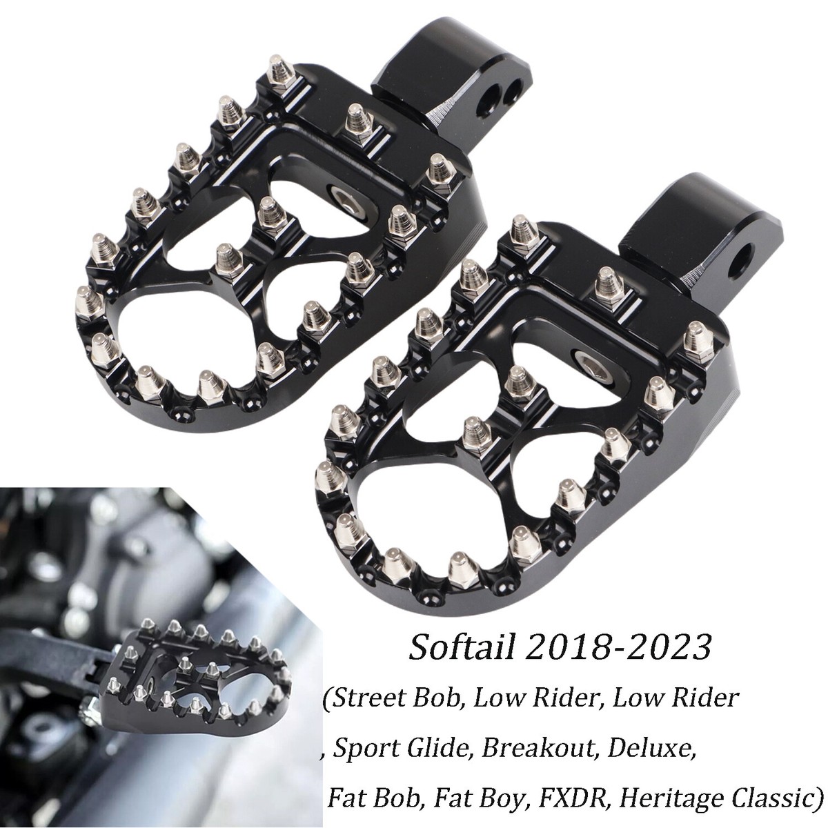 MX Rear Passenger Foot Pegs for Harley M8 Softail FXBB FXBBS FXLR 